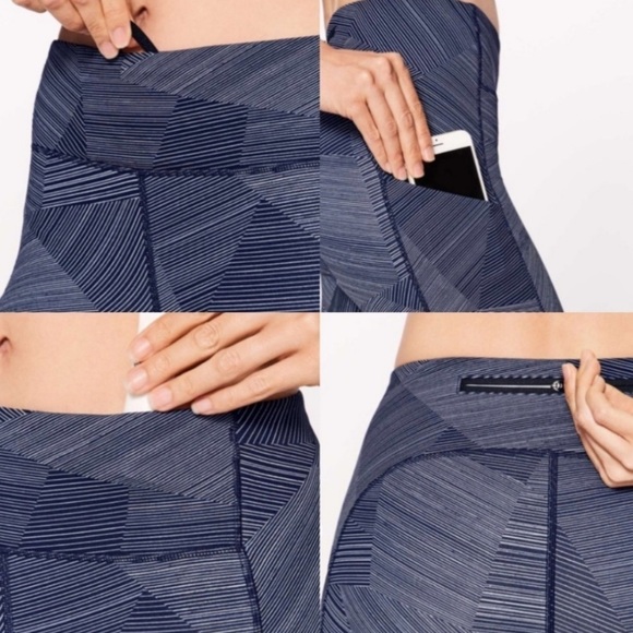 Lululemon Speed Up Crop Legging Tight Etch Hail Midnight Navy - Picture 9 of 15
